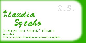 klaudia sztaho business card